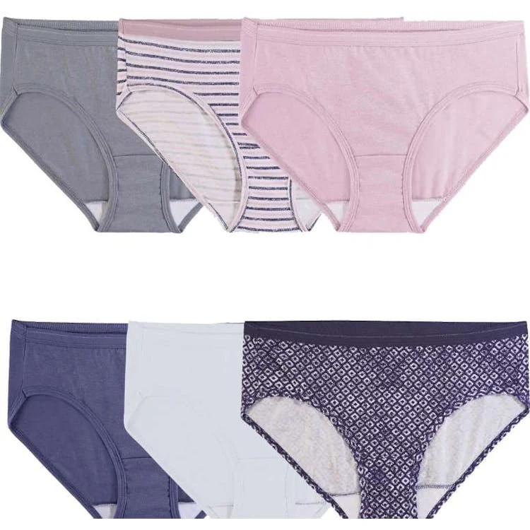 Fruit of the Loom Ladies Cotton Hipster Panty - Size 9 6pk 1