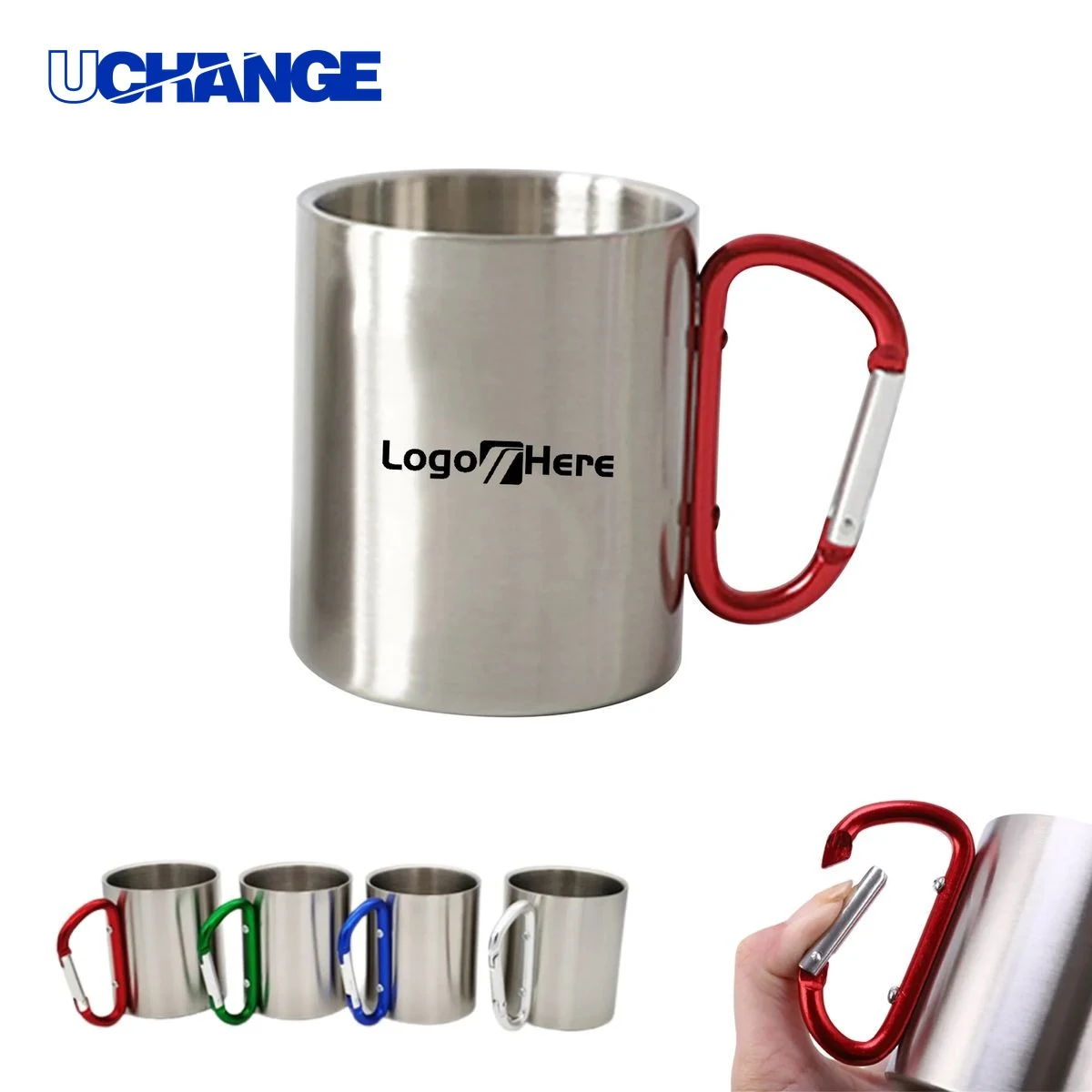 Carabiner Camping Stainless Steel Mug Container (10 oz) 1