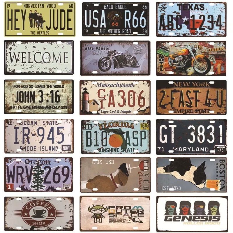 6"x12" Custom Embossed Metal Auto License Plate