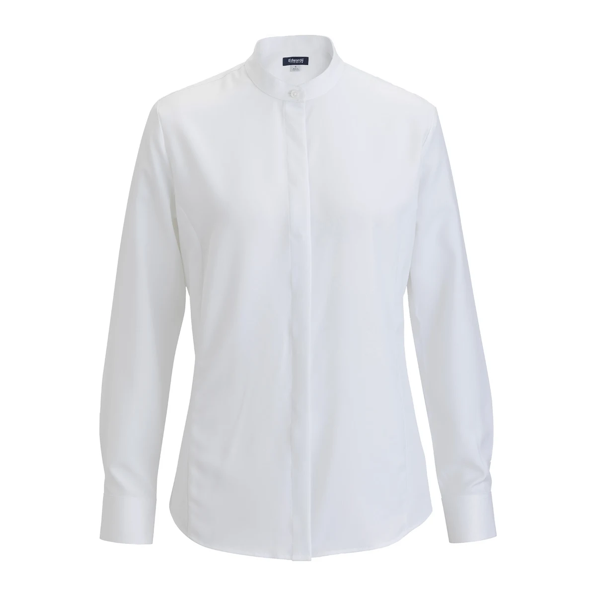 Flexbatiste Banded Collar Long Sleeve Ladies Shirt 1