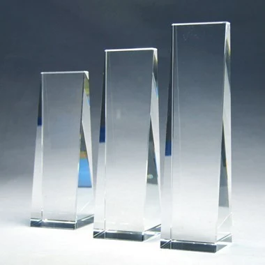 Up-Right Standing Crystal Trophy - Large Size 1