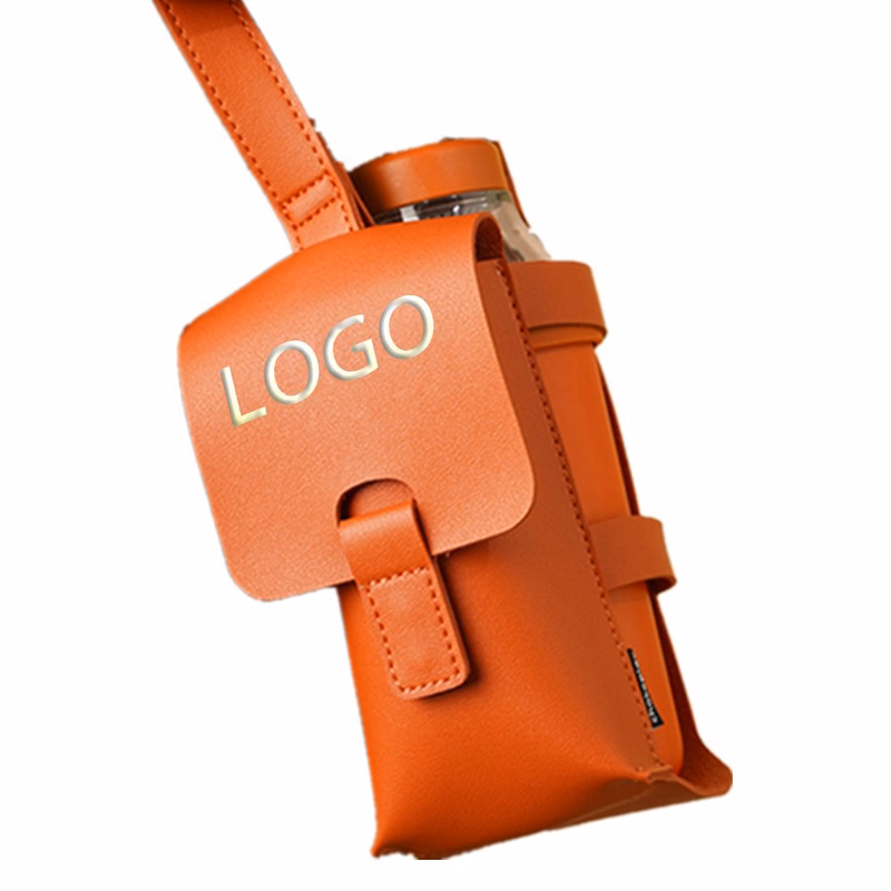 Leather Belt Water Bottle Holder With Shoulder Strap