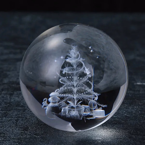Clear Crystal Ball Paperweight - 3.15"