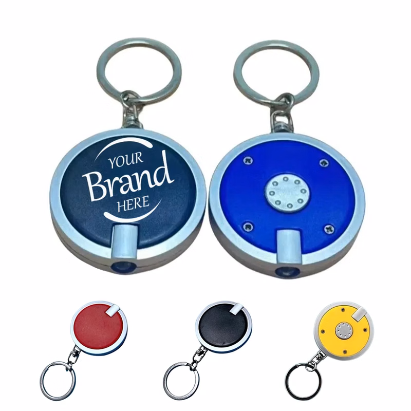 Round Flashlight Keychain