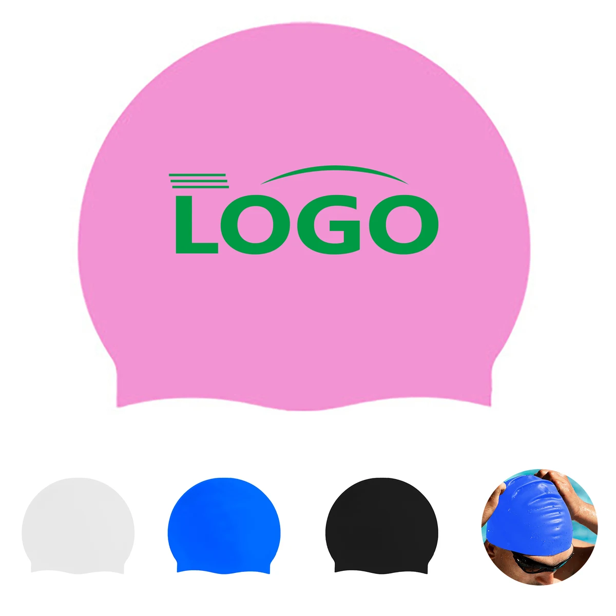 Adult Waterproof Silicone Swim Cap 1