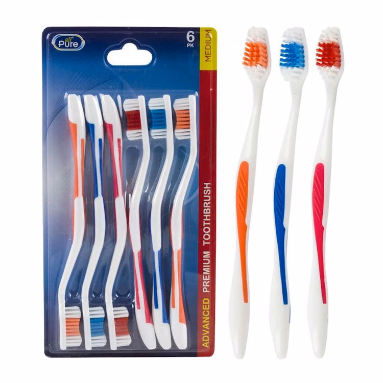 Medium Toothbrushes - Assorted 6 Pack