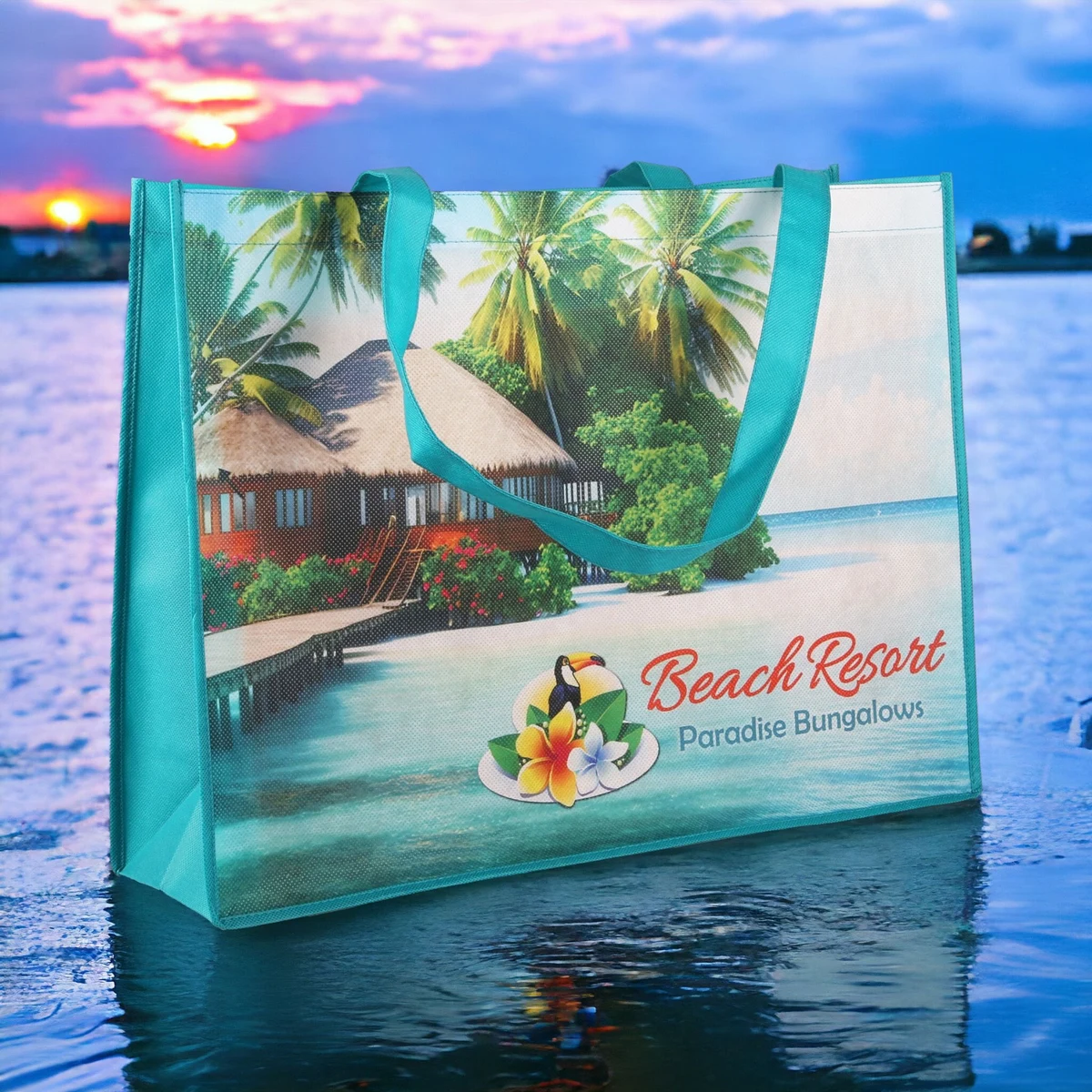 Sublimated Large Non-Woven Shopping Tote Bag 1