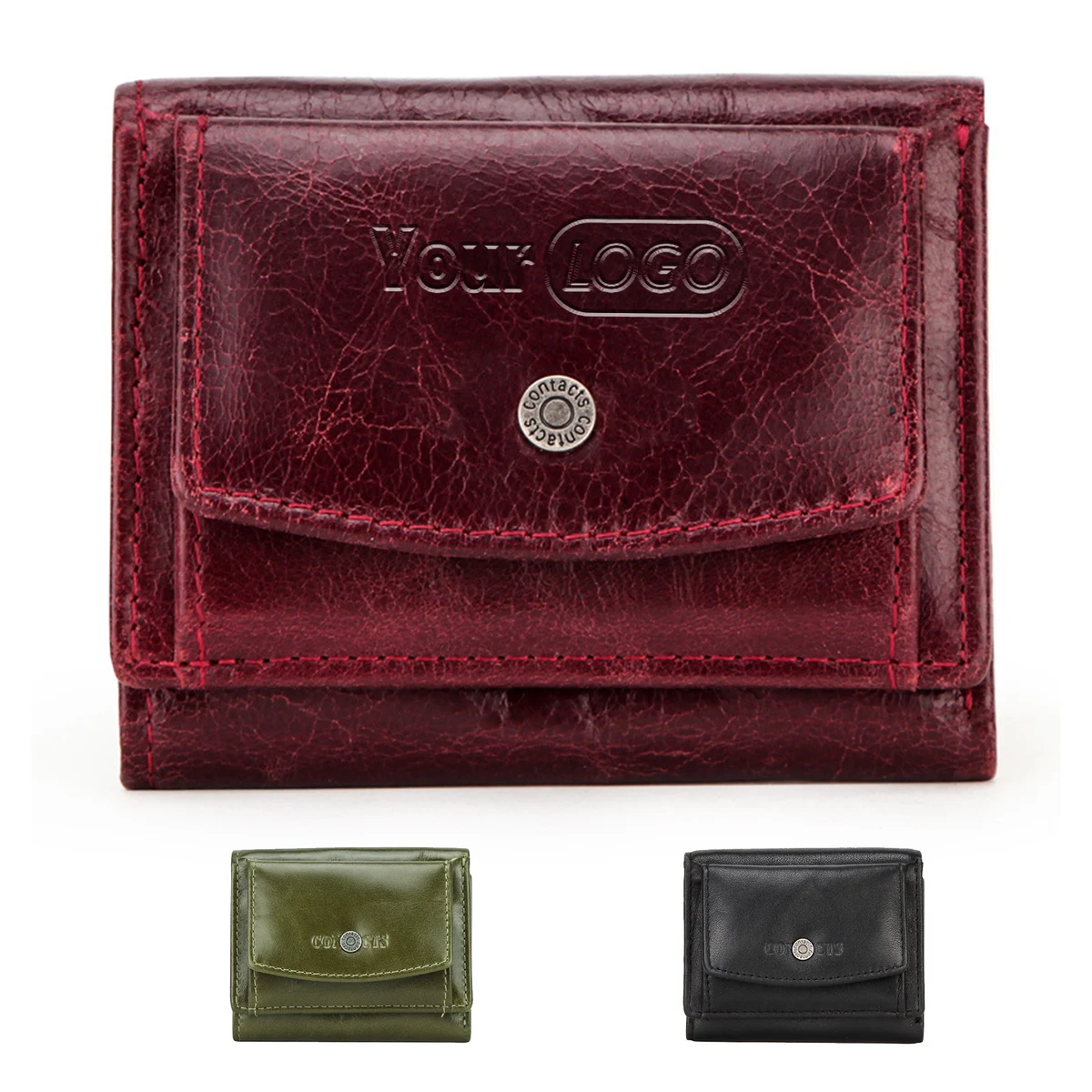 Leather RFID 3 fold Waterproof Street trend Wallet Women 1