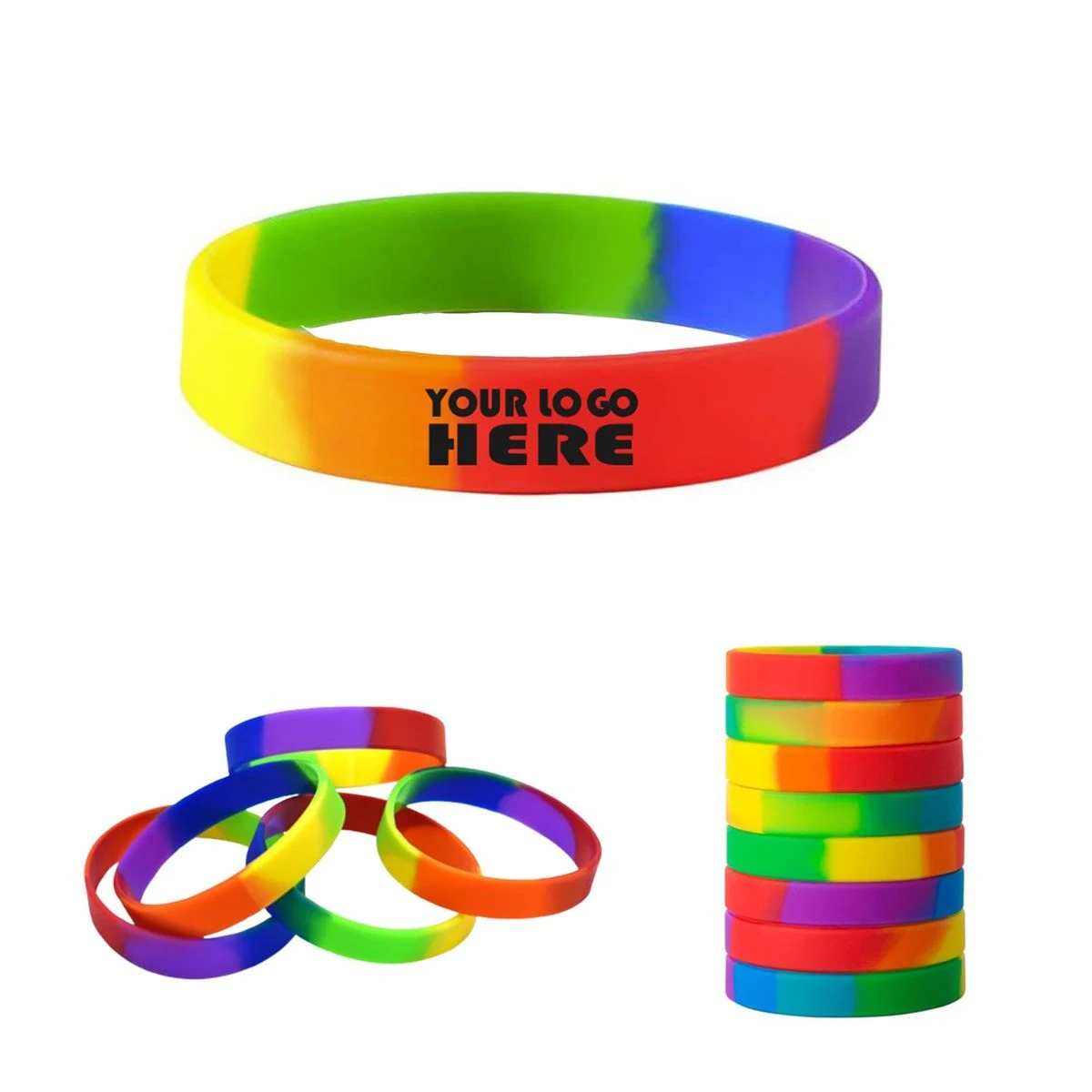 Rainbow Silicone Wristband Bracelet 1