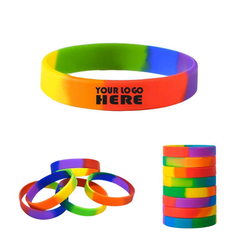 Rainbow Silicone Wristband Bracelet