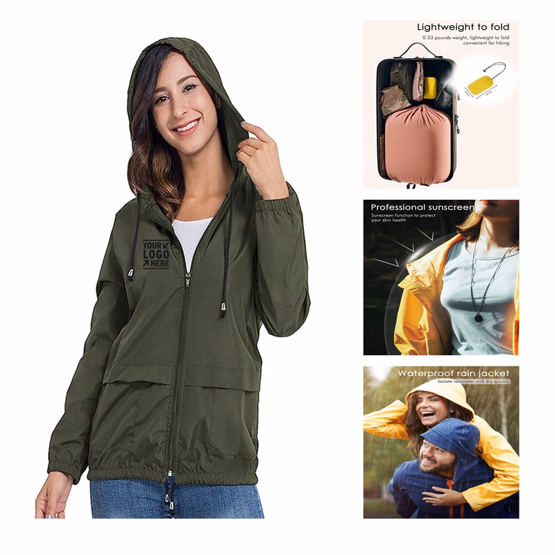 Women Packable Rain Jacket