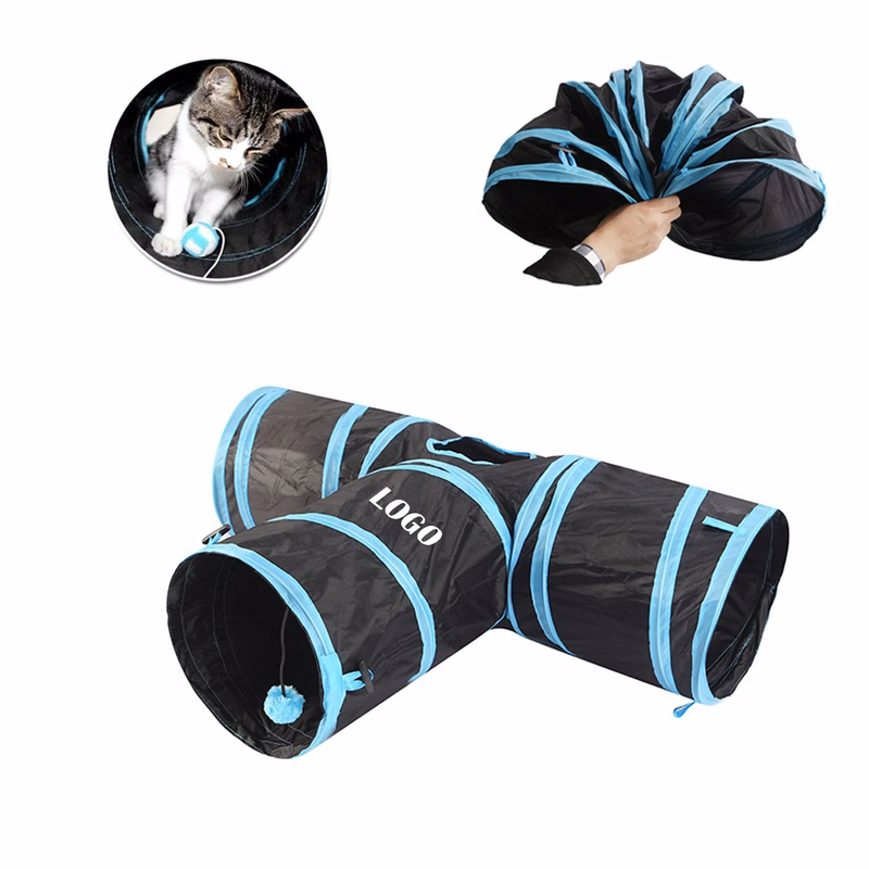 Collapsible 3 Way Pet Cat Tunnels Tube