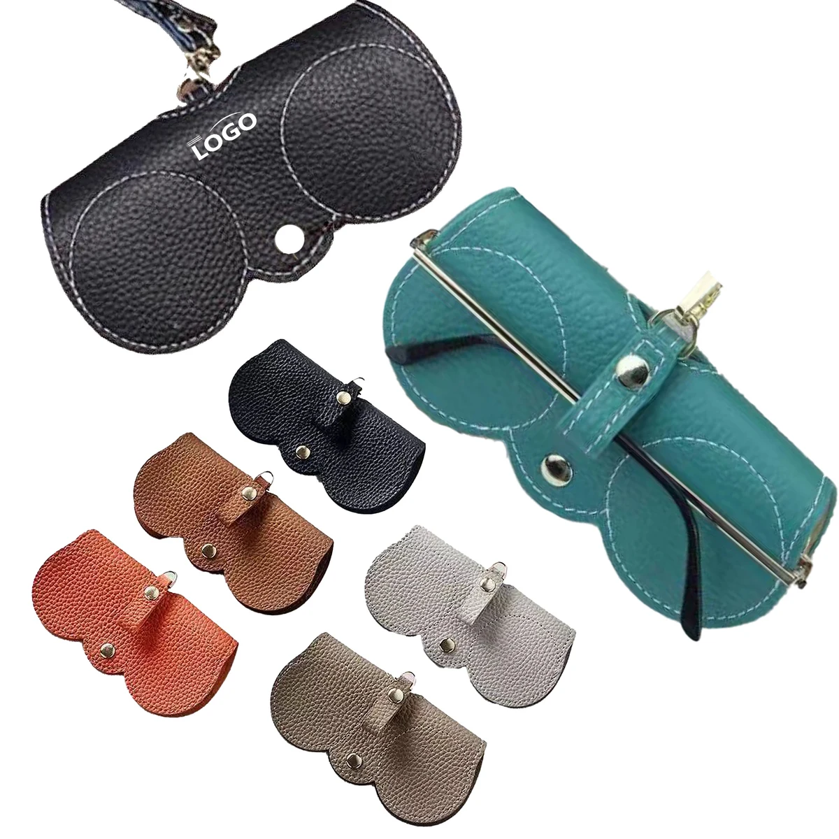 Soft Leather Fashionable Sunglasses Case Portable Pouch Clip 1