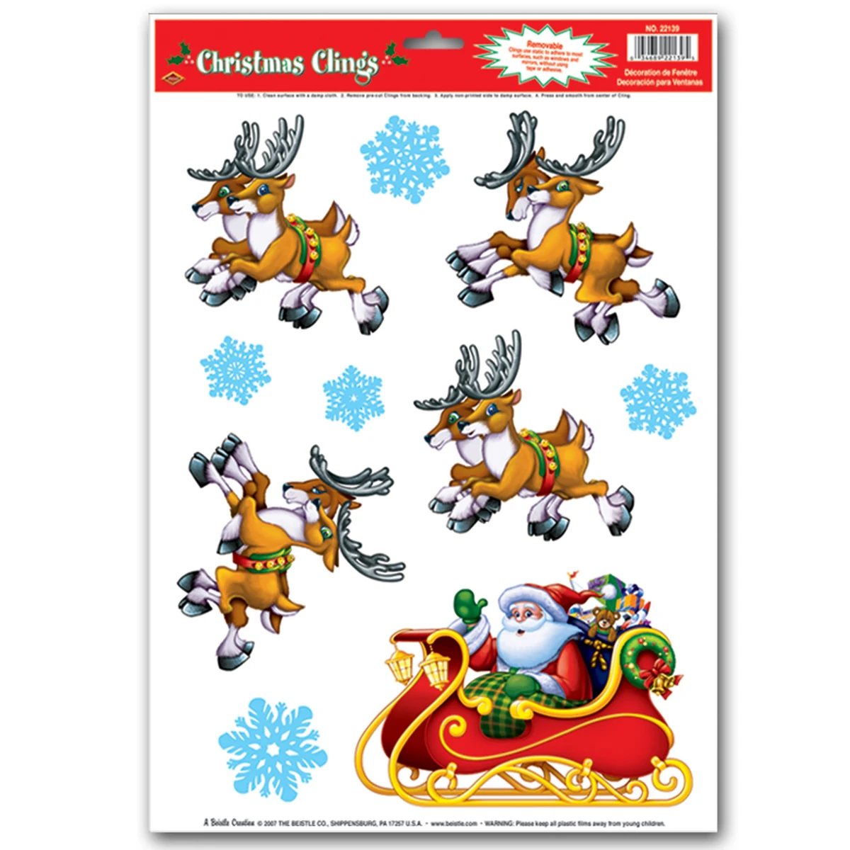 Santa & Sleigh Clings 1