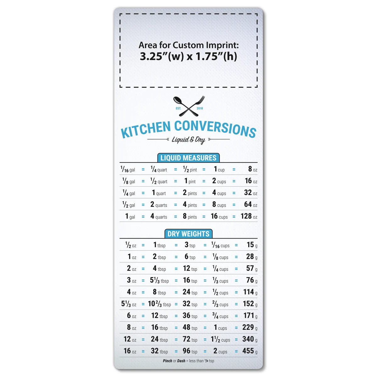 UV-Coated (1S) Paper Card - 3.5x8.5 - Kitchen Conversions - 10 pt. 1