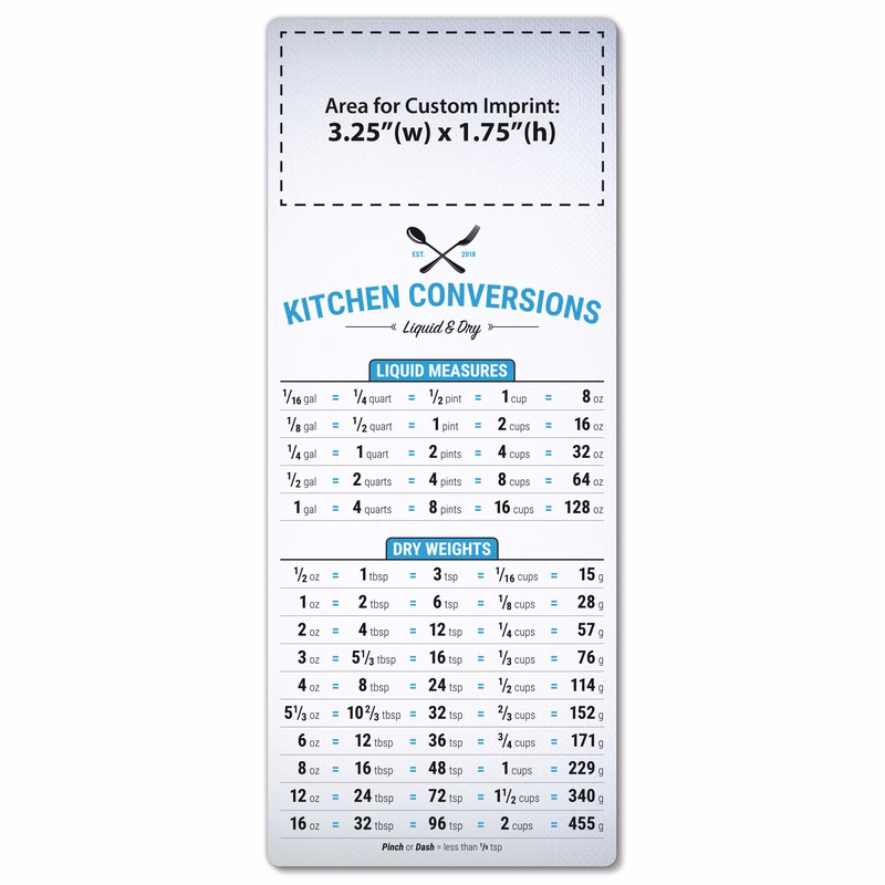 UV-Coated (1S) Paper Card - 3.5x8.5 - Kitchen Conversions - 10 pt.