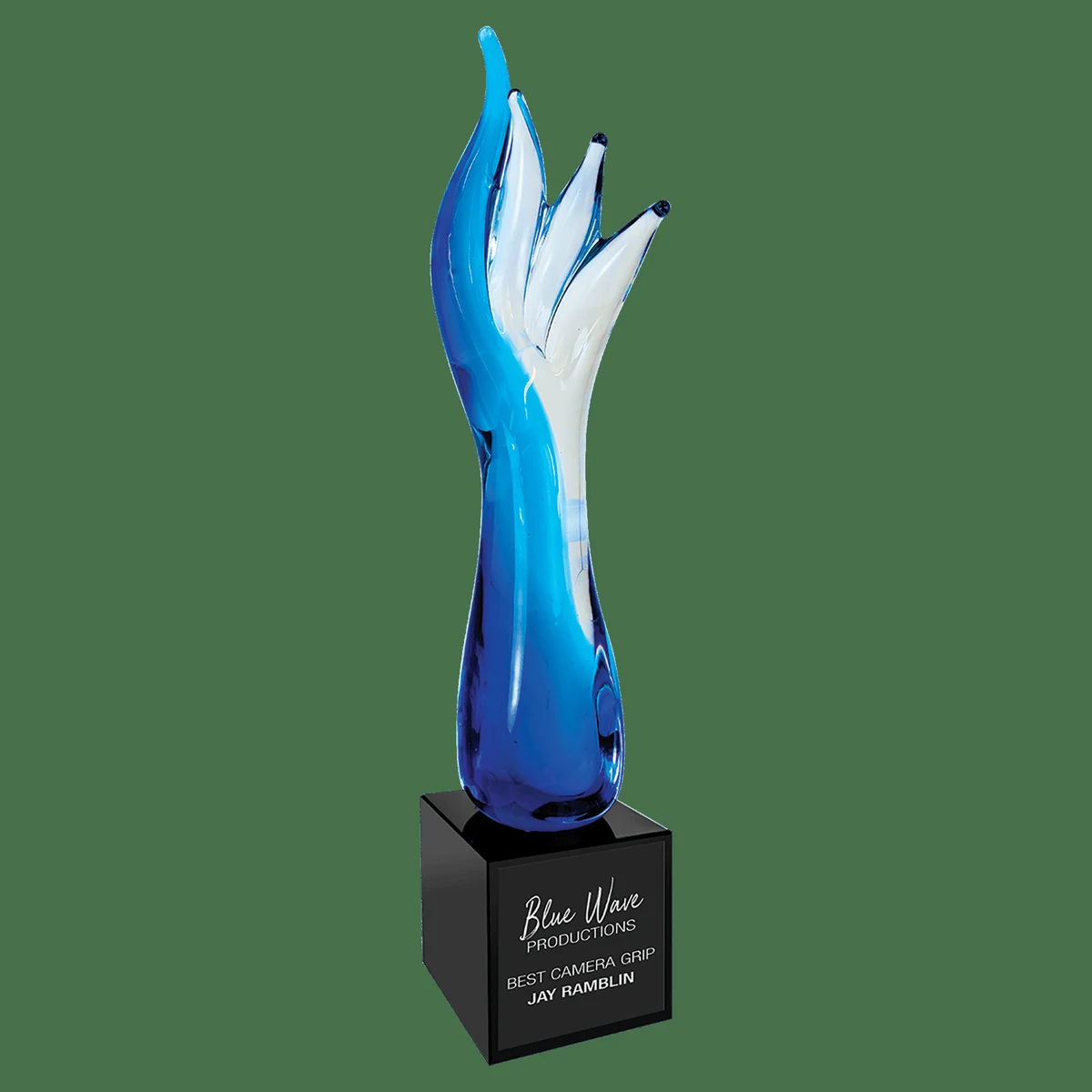 17" Blue Aspire Art Glass 1