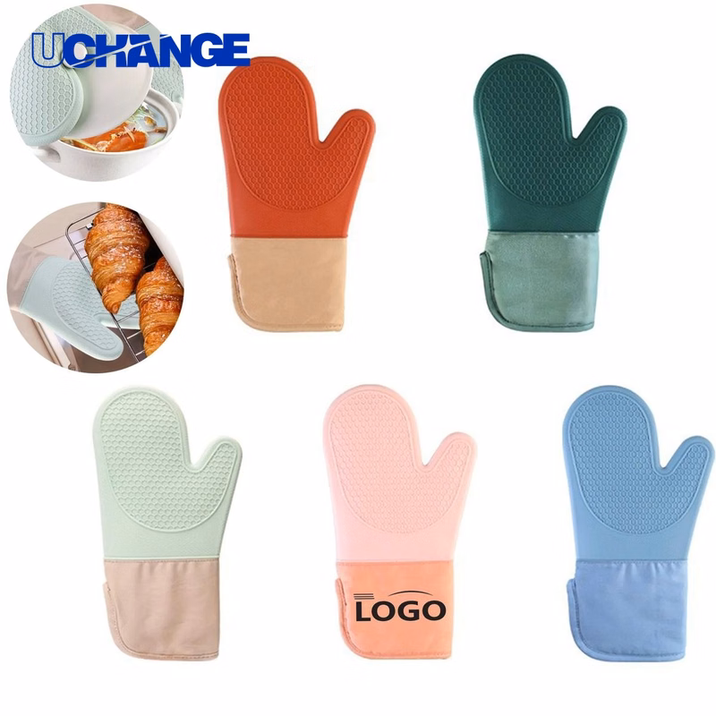 Thickened Lengthened Silicone Oven Mitt for Safety