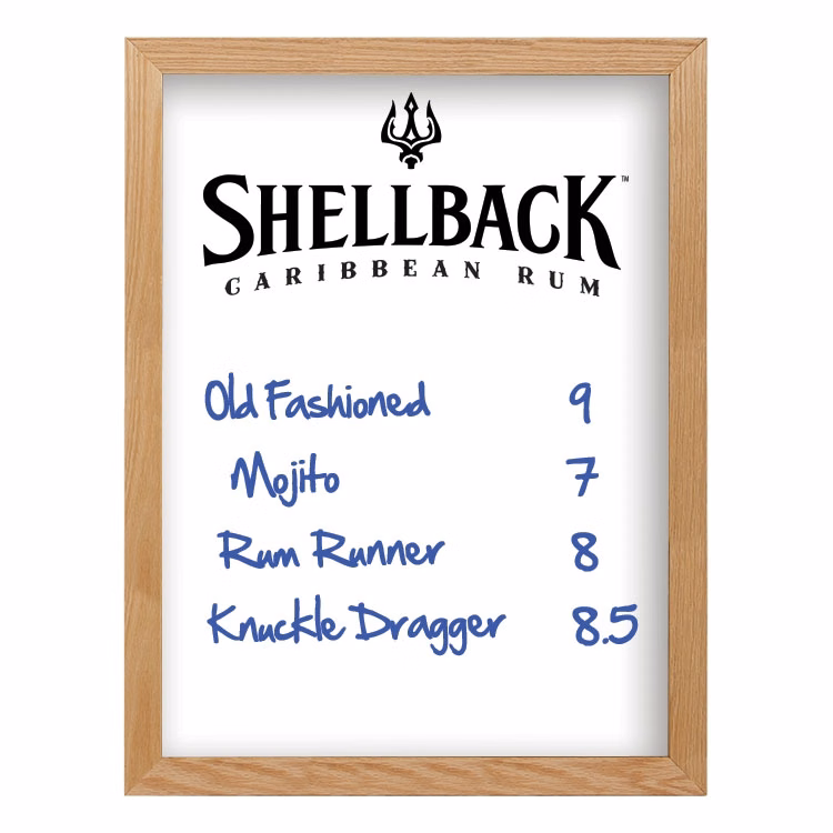 Wall Oak Frame Wet-Erase Board - 23"w x 30"h