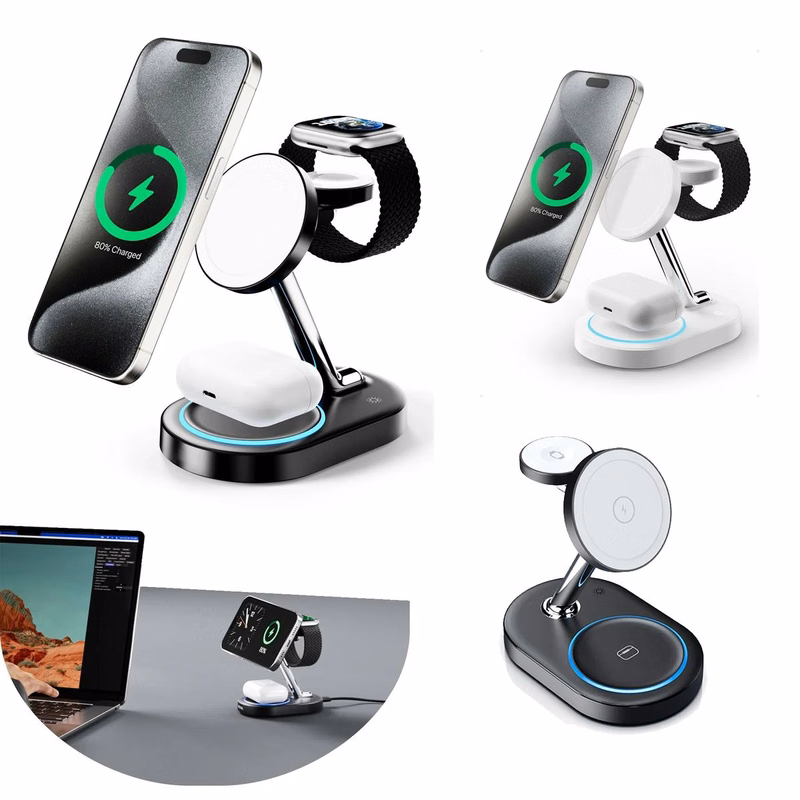 Aluminum Alloy 3 in 1 Magnetic Wireless Charging Station 20W