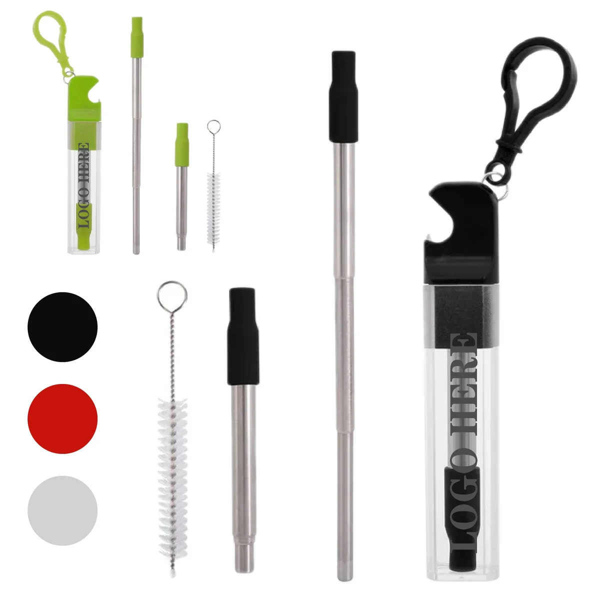 Carabiner Straw Kit with Bottle Opener 1