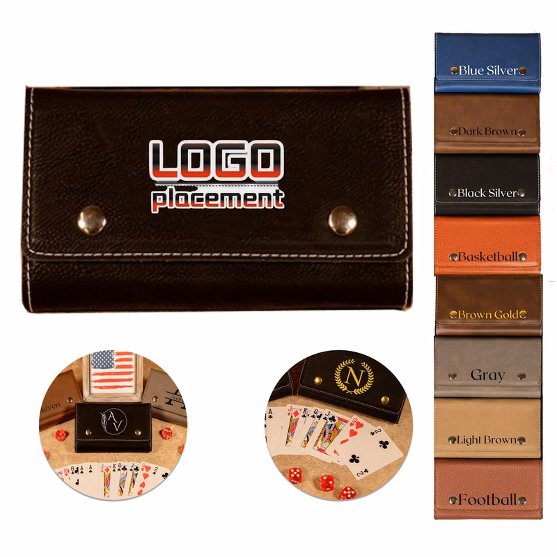 Leatherette Card And Dice Sets