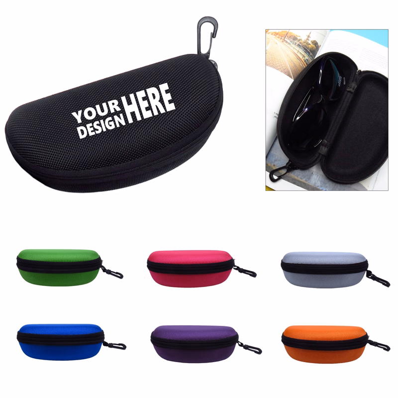 Travel EVA Hard Case with Zipper & Clip – Portable for Sunglasses