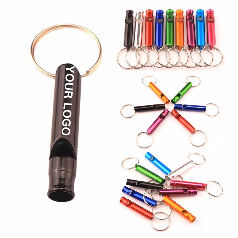 Durable Aluminum Whistle Keychain with Loud Sound