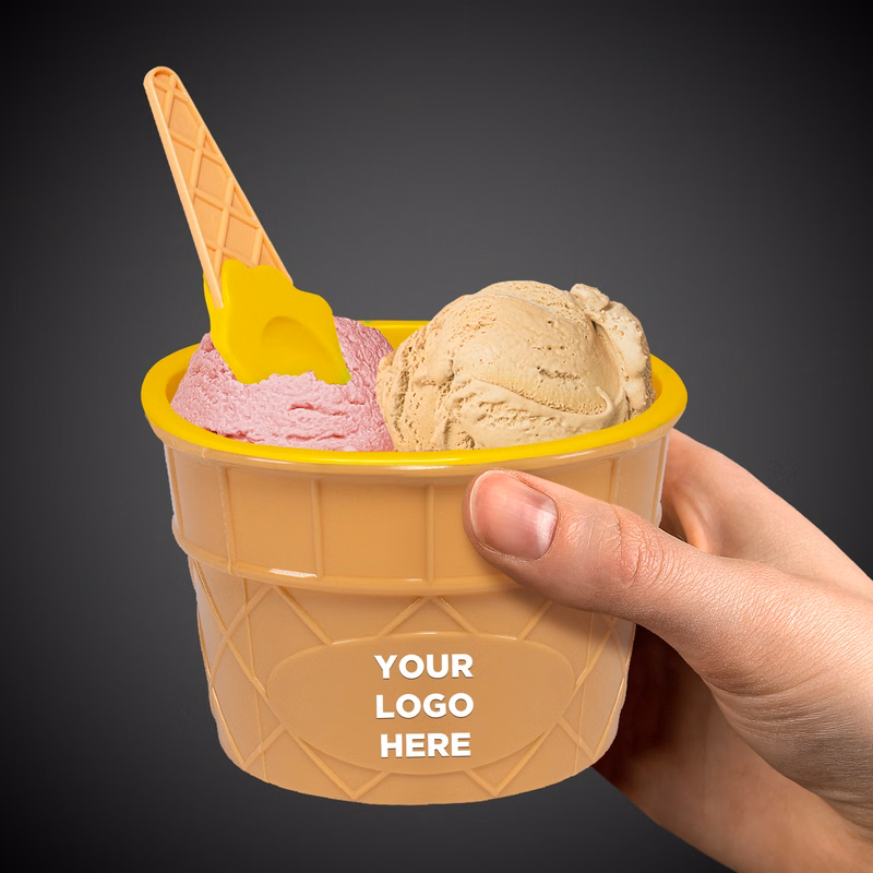 Yellow Ice Cream Bowl and Spoon Set