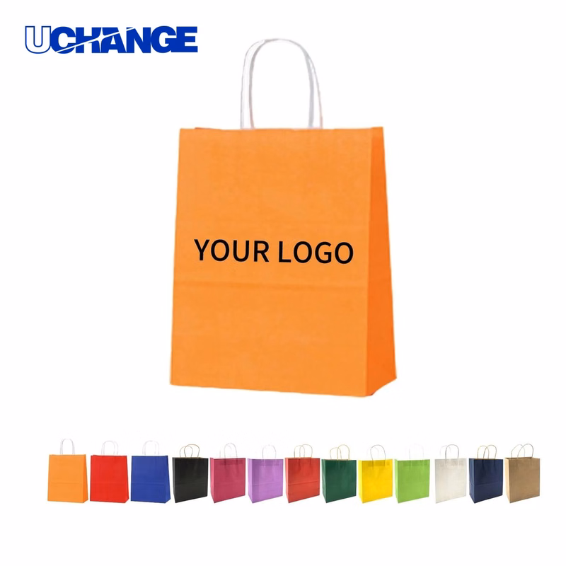 Small Kraft Gift Bag Packaging with Paper Handles