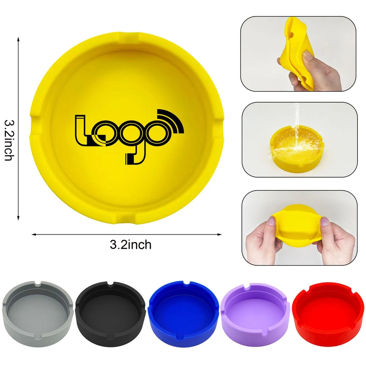 Round Silicone Cigar Ashtrays 1