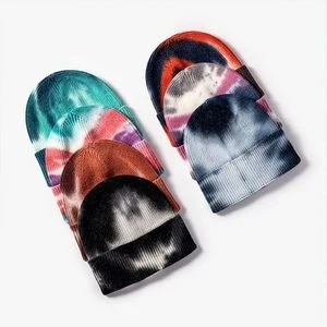 Tie Dye Beanie Soft Winter Knit Hat 1