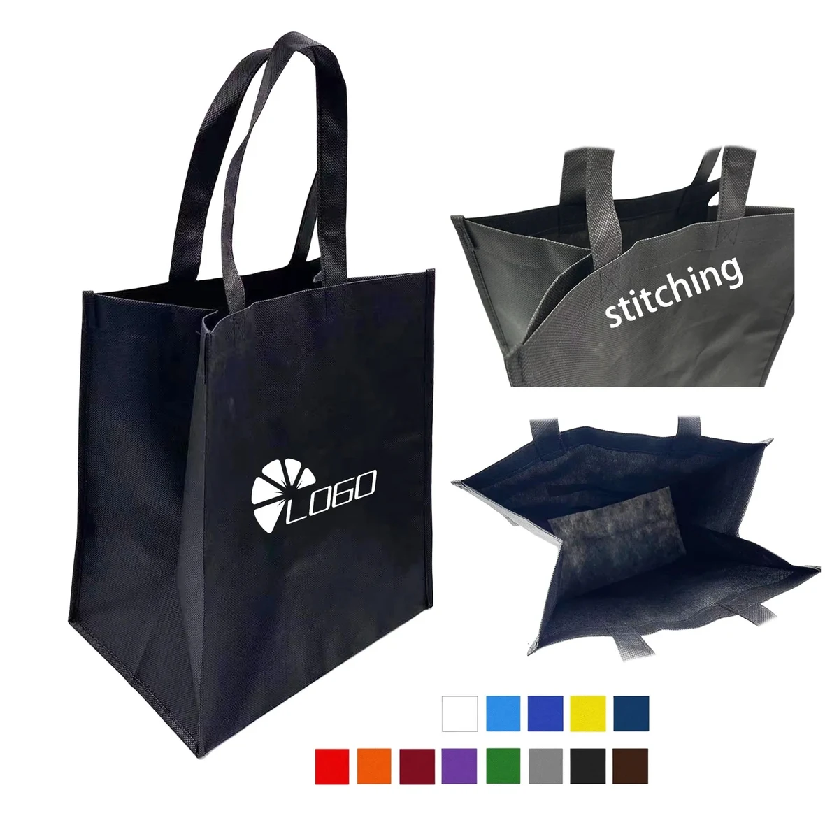 MOQ200 Bottom/Side Stitching High Quality Nonwoven Tote Bag 1