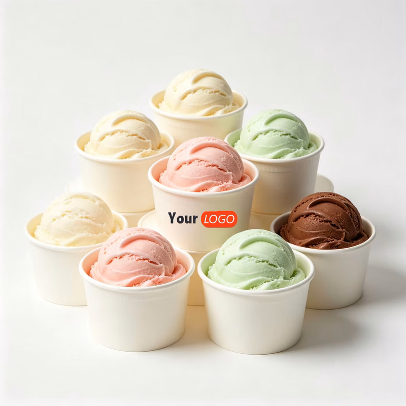 Small Disposable Paper Dessert Cup For Brand Customization