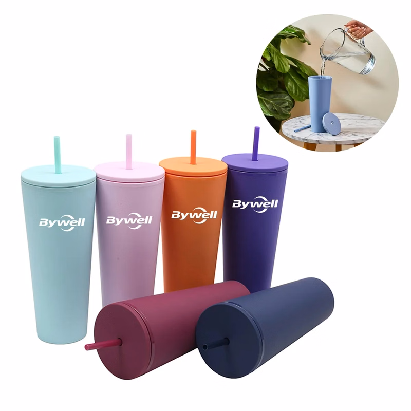 26OZ Plastic Tumbler Iced Cup With Straw