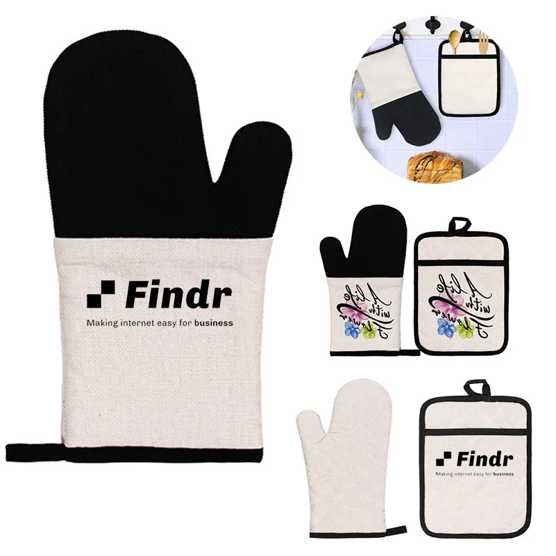 Custom Oven Mitts And Pot Holders Set 1