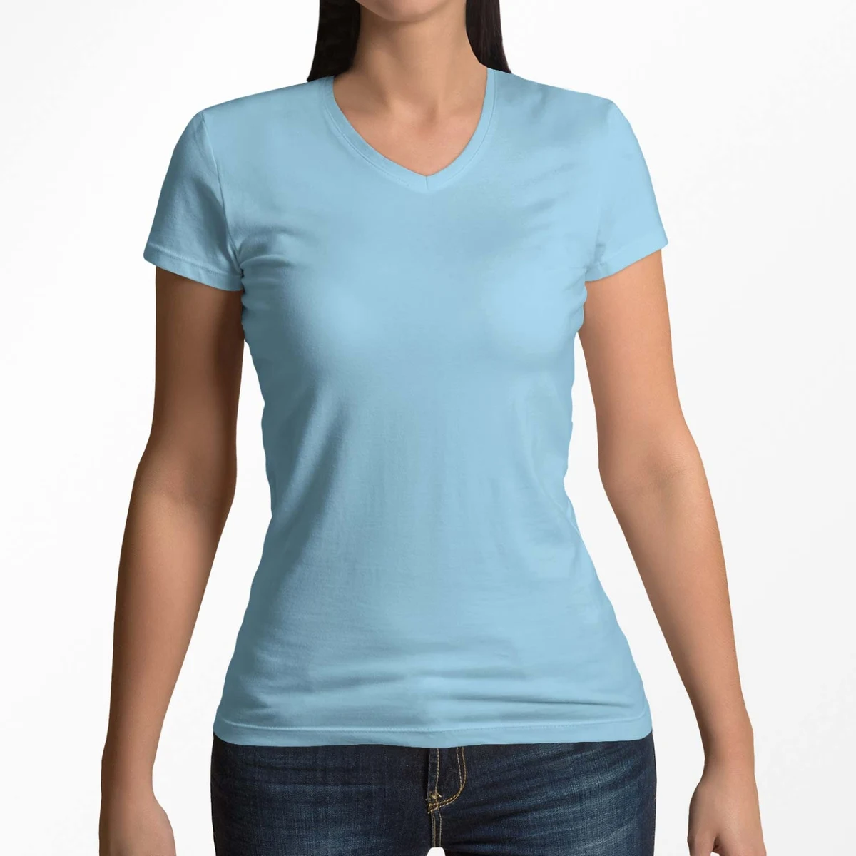 Women's Cotton Short Sleeve V-Neck T-Shirt 1