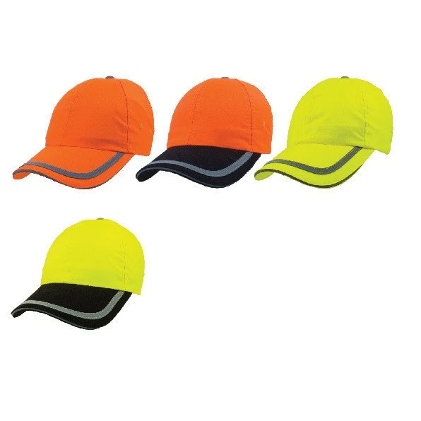 6 Panel Fluorescent Polyester Safety Cap 1