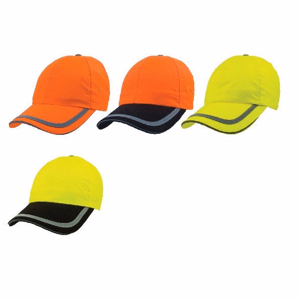 6 Panel Fluorescent Polyester Safety Cap