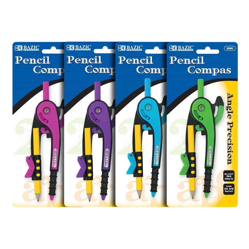 Math Compasses - Scale Arm #2 Pencil Included Assorted Colors 1