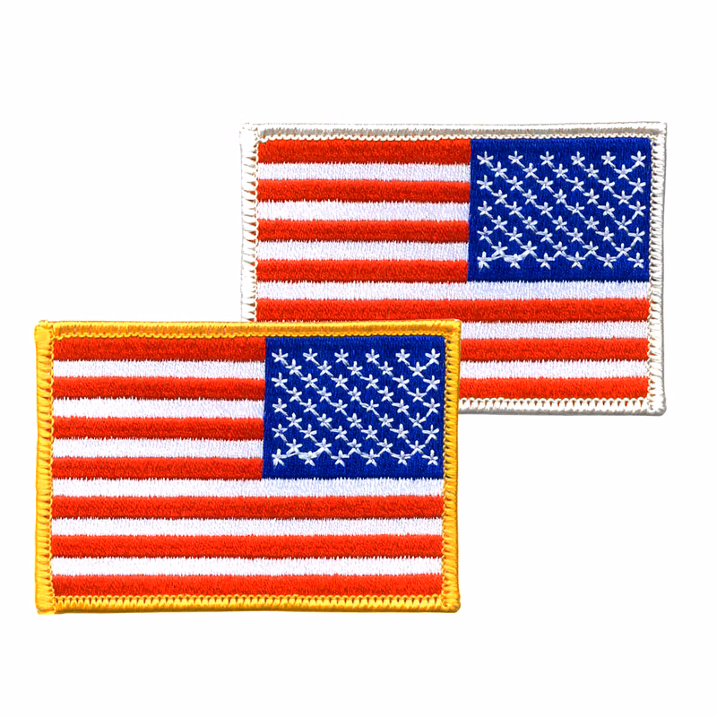 Reverse American Flag Embroidered Patch