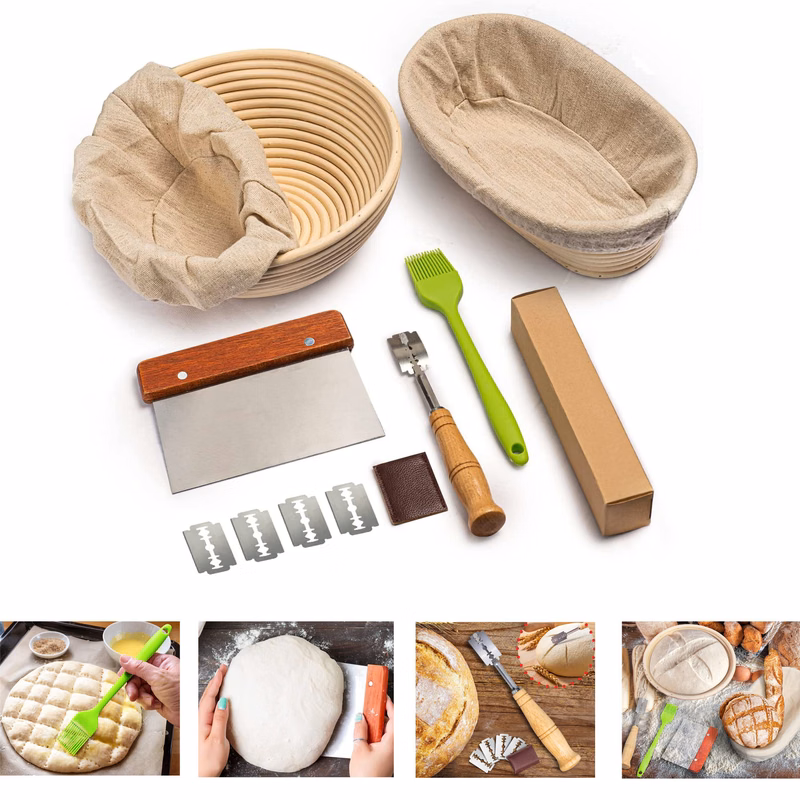 Bread Banneton Proofing Basket Set