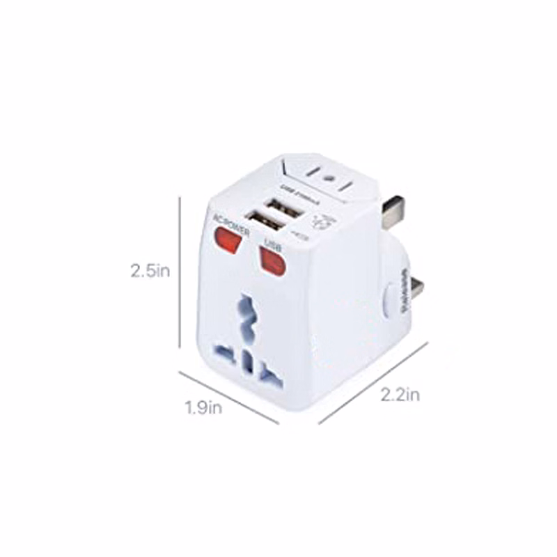 2 USB Ports Universal Travel Adapter
