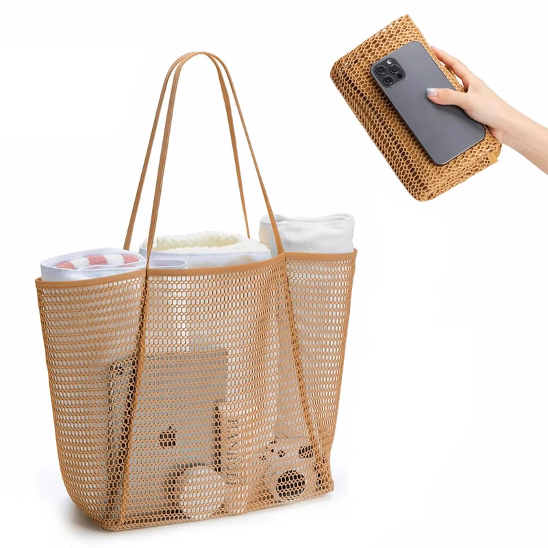Mesh Beach Tote Women Shoulder Handbag