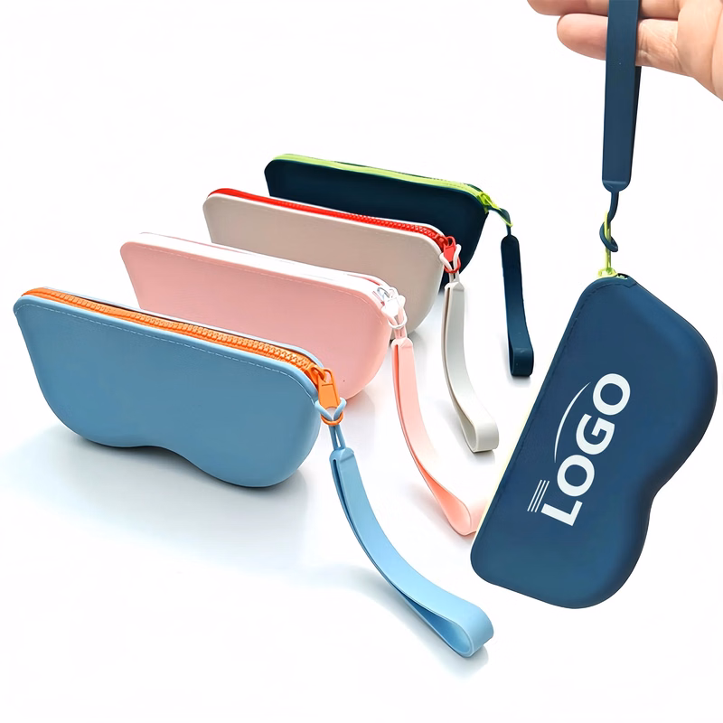 Portable Silicone Sunglasses Case With Adjustable Lanyard