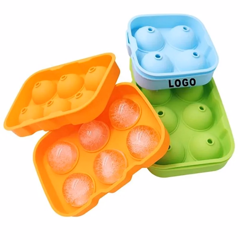 4 Silicone Ice Cube Sphere Molds