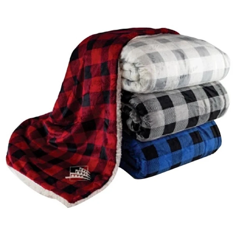 Lux Plaid Sherpa Blanket 1