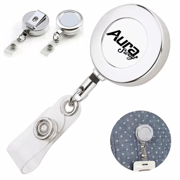 Custom Metal Retractable Badge Reel with Steel Wire Clip — Corporate Access