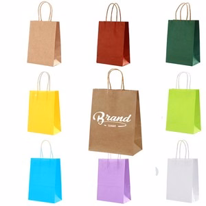 Plain Brown Small Gift Paper Bags With Handles