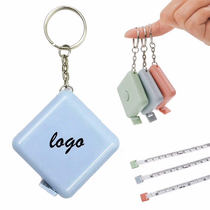 Square Keychain Retractable Measuring Tape